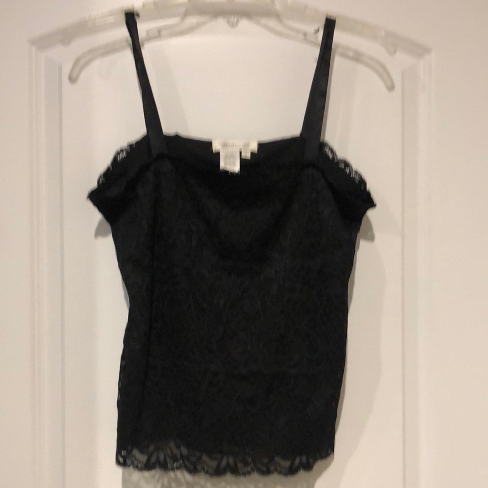 Coldwater Creek Black Fitted Camisole with Lace